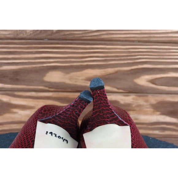 Enzo Angiolini Size 8 M Burgundy Open Toe Pump Synthetic Women - Picture 7 of 7